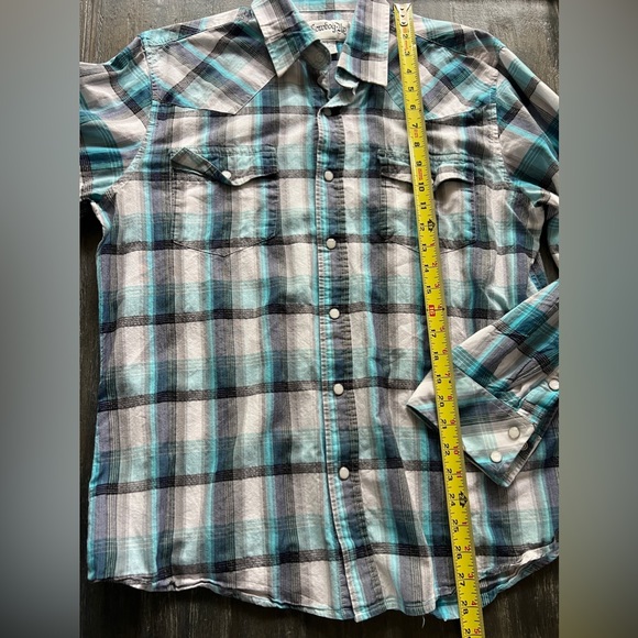 COWBOY UP MENS WESTERN PLAID SNAP SHIRT SZL - Picture 6 of 7
